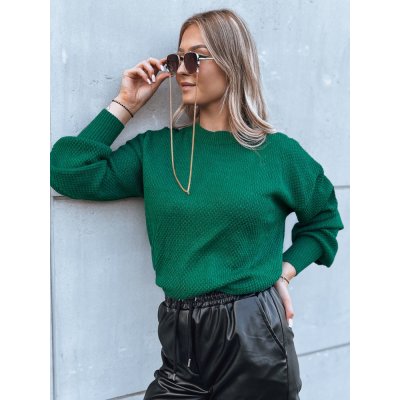 BASIC oversize svetr emerald my2119 Tmavě zelený – Zboží Mobilmania