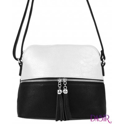 New Berry malá crossbody kabelka se stříbrným zipem NH6021 černo-bílá – Sleviste.cz