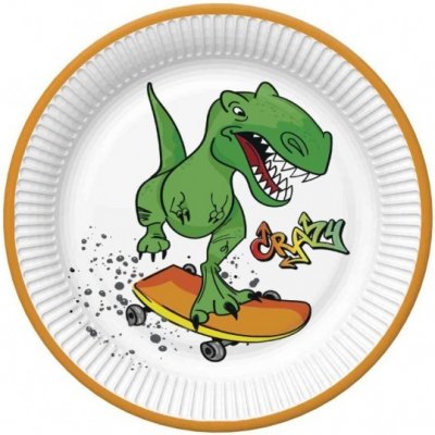 POL-MAK Papírový talíř velký Crazy Dino 23 cm TD02 OG 036301 – Zboží Mobilmania
