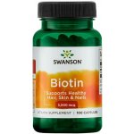 Swanson Biotin 5000 ug 100 veganských kapslí – Hledejceny.cz