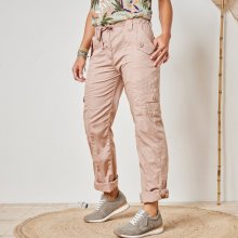 Blancheporte Rovné kalhoty s kapsami a nohavicemi na ohrnutí hnědošedé