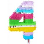 Godan Piňata číslo "4" barevná, tahací, 50 × 35 × 7,5 cm – Zboží Dáma