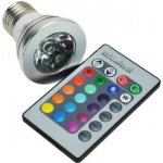 RGB LED žárovka E27 3W RGB s dálkovým ovladačem 3 ks – Zbozi.Blesk.cz