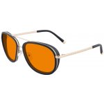 GUNNAR DUME GOLD černo-zlaté obroučky, jantarová MAX skla DME-02712 – Zboží Živě