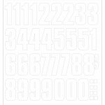 Samolepící čísla - arch vel. 50 mm (bílá) samolepící vinylová fólie arch - čísla 50 mm – Zbozi.Blesk.cz