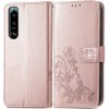 Pouzdro a kryt na mobilní telefon Sony Pouzdro PROTEMIO 53540 ART FLOWER S Peněženkový kryt Sony Xperia 5 IV světle růžový