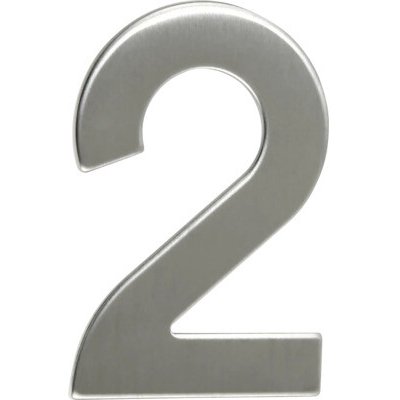 Nerezové číslo 2 v plochém „2D“ provedení RN.95L.2.N – Sleviste.cz