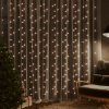 Vánoční osvětlení DKD HOME DECOR Světelný závěs LED 3x3 m 300 LED teplá bílá 8 funkcí