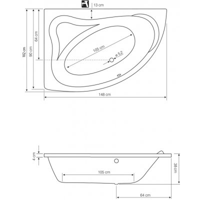 AQUALINE ORAVA 150 x 90 cm G1590 – Zboží Dáma