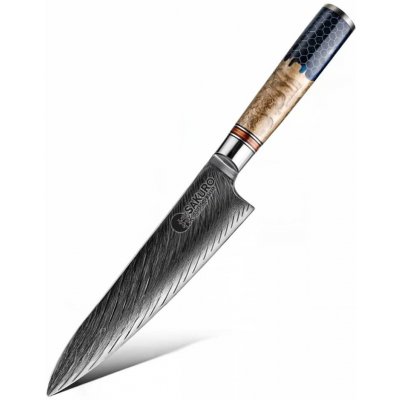 SaKuRo Japonský šéfkuchařský nůž z damaškové oceli Honey 19 cm – Sleviste.cz