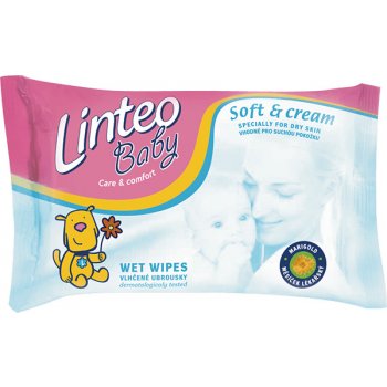 Linteo Baby Soft and Cream vlhčené ubrousky 72 ks