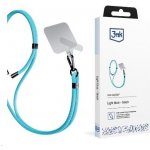 3mk EasyClip univerzální šňůrka pro telefony se zadním krytem světle modrá – Zboží Mobilmania