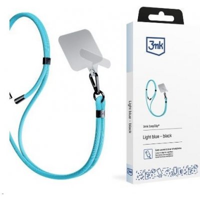 3mk EasyClip univerzální šňůrka pro telefony se zadním krytem světle modrá – Zboží Mobilmania