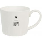 Clayre & Eef Bílý hrnek se srdíčkem s nápisem Love Lovely Day 12*8*7 cm 275 ml – Sleviste.cz