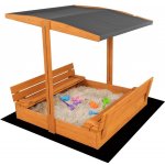 Baby Mix pískoviště s lavičkami a stříškou 120x120 cm šedé – Zboží Dáma