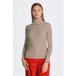 Gant ROLÁK SLIM STRIPED RIBBED TURTLENECK hnědá