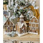 Vánoční perníkový domek s Led světýlky Gingerbread House - 12*10*21cm/ 3*AAA - Clayre & Eef – Hledejceny.cz