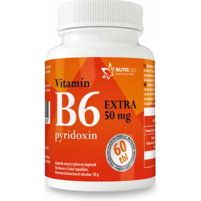 Nutricius Vitamín B6 EXTRA pyridoxin 50 mg 60 tablet – Hledejceny.cz