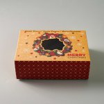 Cake Star Vánoční krabice na cukroví kraftová s věncem (21 x 15 x 7 cm) – Sleviste.cz