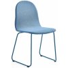 Jídelní židle AJ Produkty Gander ližinová podnož / polstrovaná modrá