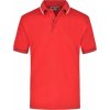 Pánské Tričko James & Nicholson pánská polokošile Polo Tipping JN034 Červená - bílá