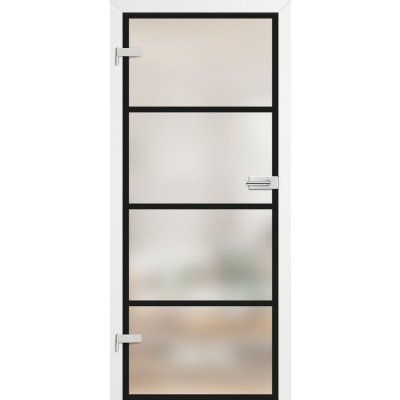 ERKADO Celoskleněné GRAF 38 mléčné sklo s černými vzory 60 x 197 cm – Zboží Mobilmania