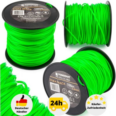 Žací struna do křovinořezu POWERMAT PM-ZTN-2.4-100G, 2,4 mm, 100 m, 5-hranná – Hledejceny.cz