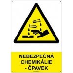 NEBEZPEČNÁ CHEMIKÁLIE - ČPAVEK - bezpečnostní tabulka s dírkami, plast A4, 2 mm – Hledejceny.cz