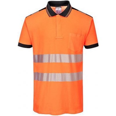 Portwest PW3 Hi-Vis Reflexní polokošile s krátkým rukávem oranžová/černá – Zboží Mobilmania