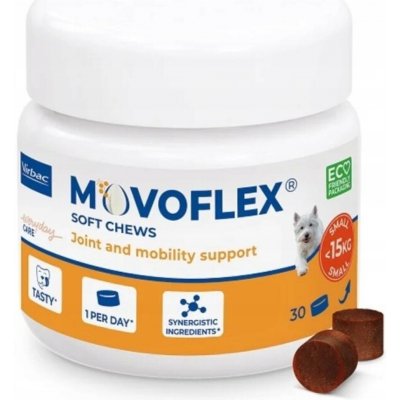 Virbac Movoflex S Měkké kloubní krokety pro psy do 15 kg 30 kroket – Hledejceny.cz