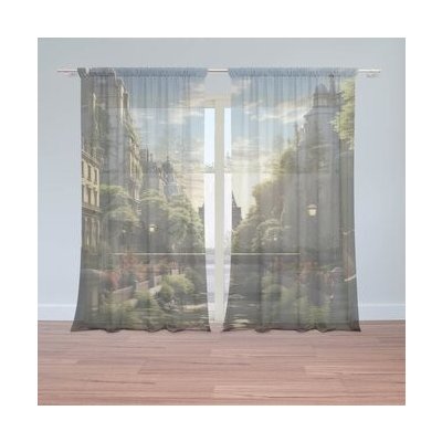 Sablio Záclony Paříž Eifellova věž Art: 2ks 150x250cm – Hledejceny.cz