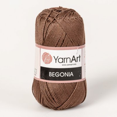 YarnArt Pletací / háčkovací příze YarnArt BEGONIA 0015 světle hnědá, jednobarevná, mercerovaná, 50g/169m