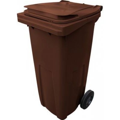 Manutan Expert Plastová venkovní popelnice na tříděný odpad, 120 l, hnědá – Zboží Mobilmania