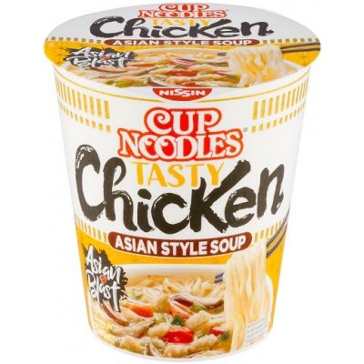 Cup Noodles Instantní nudlová polévka nissin v kelímku tasty chicken 63 g – Zbozi.Blesk.cz