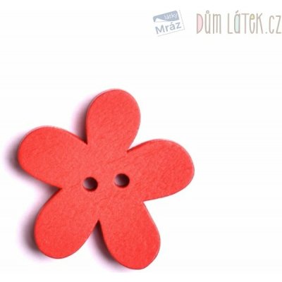 Dřevěný dekorační knoflík, červený – Hledejceny.cz