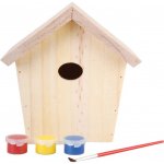 Esschert Design Budka pro ptáčky Best for Birds s barvami a štětcem 15 x 12 x 20 cm přírodní – Hledejceny.cz