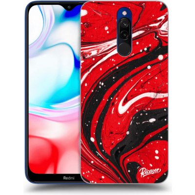 Pouzdro Picasee silikonové Xiaomi Redmi 8 - Red black čiré