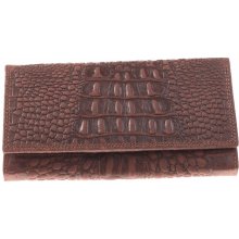Kubát Kůže Dámská luxusní kožená hnědá peněženka designovaná 733632 Kroko