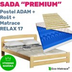 Ecomatrace Set PREMIUM postel ADAM rošt a matrace RELAX 17 cm – Hledejceny.cz