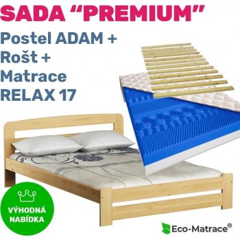 ECOMATRACE Set PREMIUM postel ADAM rošt a matrace RELAX 17 cm od 4 628 Kč -  Heureka.cz