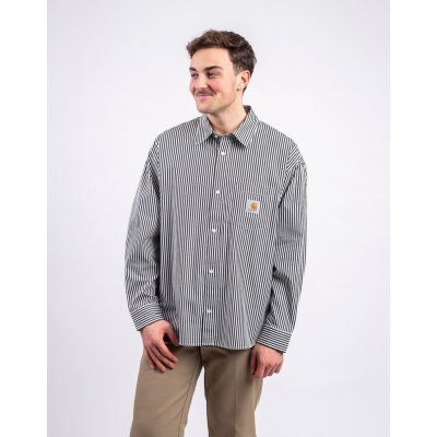 Carhartt WIP Daldry pruhovaná košile dlouhý rukáv black/Wax – Hledejceny.cz