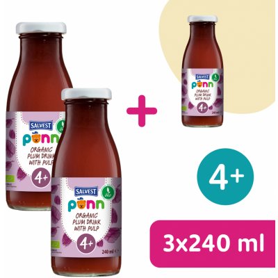 Salvest Põnn BIO Švestková šťáva s dužinou 240 ml – Sleviste.cz