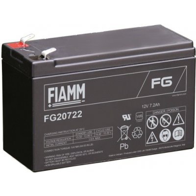 Fiamm olověná baterie FG20722 12V / 7,2Ah Faston 6,3