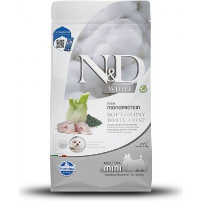 N&D dog White Adult mini sea bass spirulina & fenel 2 kg – Hledejceny.cz