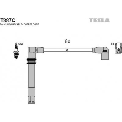 Sada kabelů pro zapalování TESLA T887C T887C – Hledejceny.cz