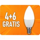 V-tac E14 LED žárovka 5.5W, 470lm, SAMSUNG chip, C37, 4+6 Teplá bílá