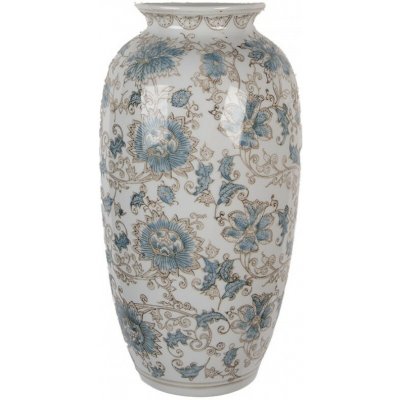 Porcelánová váza s modrými květy Vintage Unique - 19*10*38 cm - Clayre & Eef – Hledejceny.cz