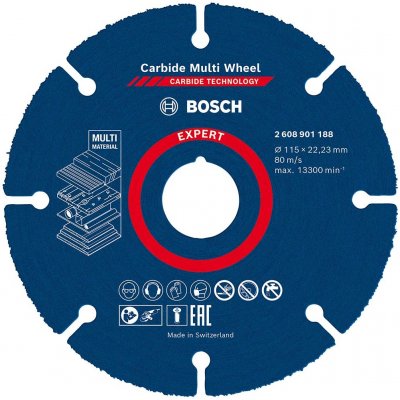 BOSCH Řezné kotouče EXPERT Carbide Multi Wheel 115 mm, 22,23 mm 2608901188 – Hledejceny.cz