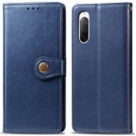 VSECHNONAMOBIL 26372 LEATHER BUCKLE Peněženkový obal Sony Xperia 10 II modrý – Zboží Živě