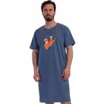 Pánská noční košile s vtipným potiskem Lenochod „NAP ALL DAY“ 1P1971 modrá – Zboží Mobilmania